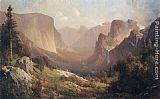 Yosemite Canvas Paintings - View of Yosemite Valley